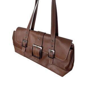 Y2K Maxx New York Brown Buckle Shoulder Bag | Early 2000s Vibe